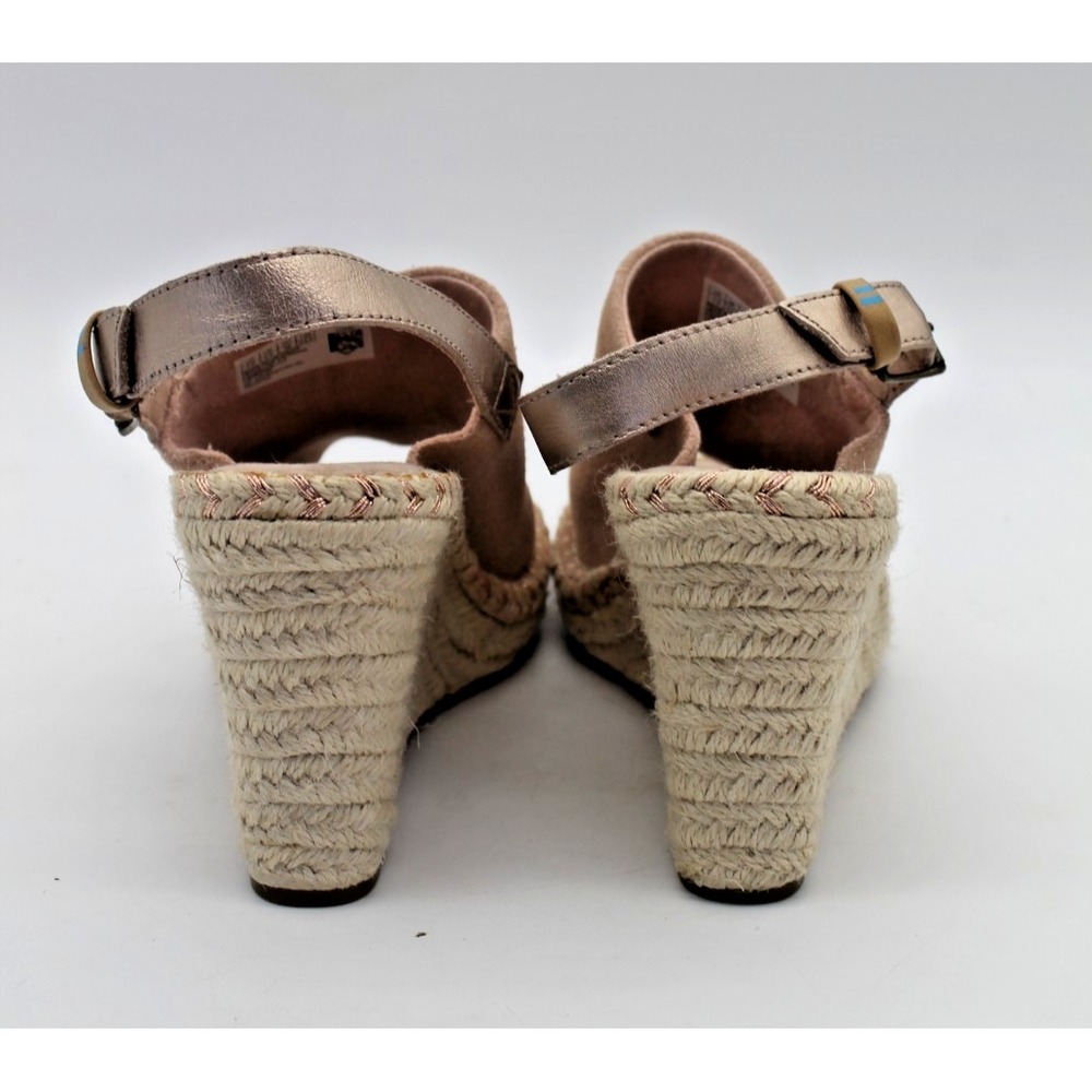 Toms Monica Suede Espadrille Wedge Platform Sandals Blush Pink 7.5 10015134 - Picture 6 of 13